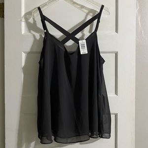 BNWT Torrid Charcoal Gray Chiffon Crisscross Sw…
